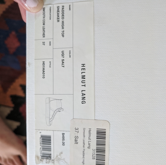 Helmut Lang white leather high top sneaker - Picture 4 of 4